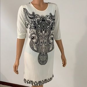 Ivory and Black Blouse Dress Shirt Small NWT